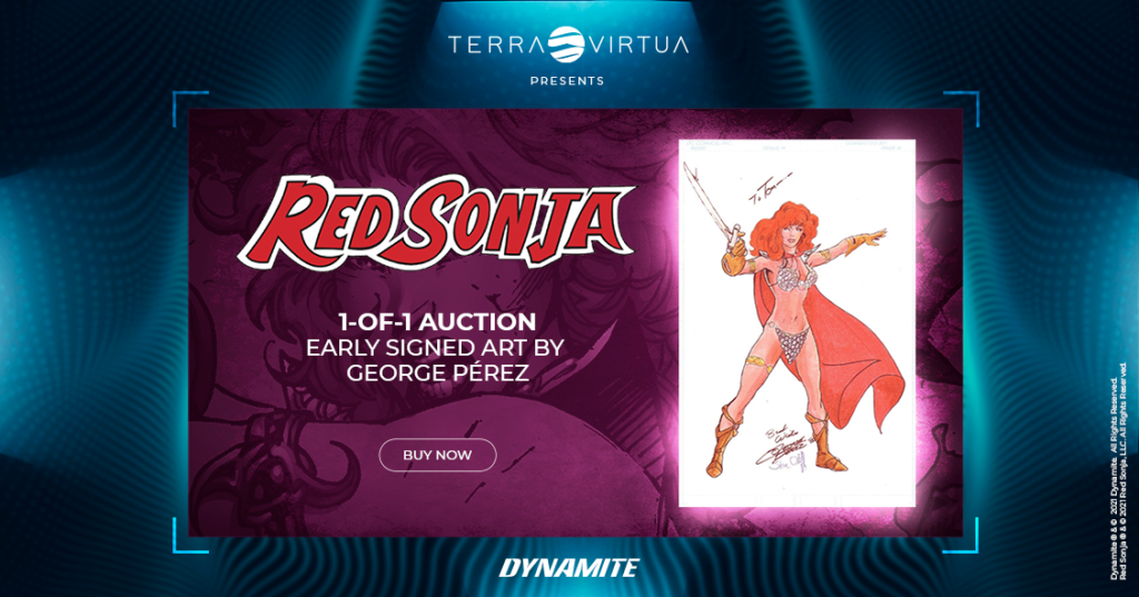 Early signed Red Sonja artwork by George Perez