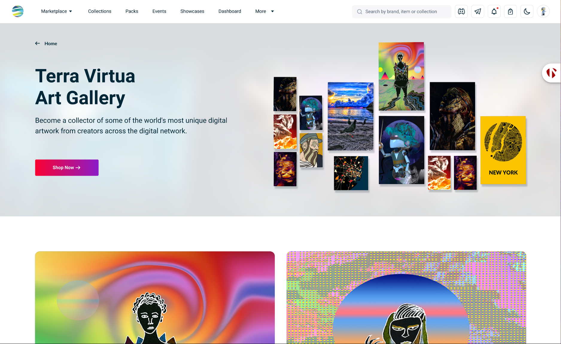 New Art Focused Homepage and Marketplace