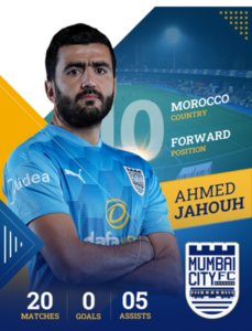 Ahmed Jahouh Mumbai City FC NFT trading card