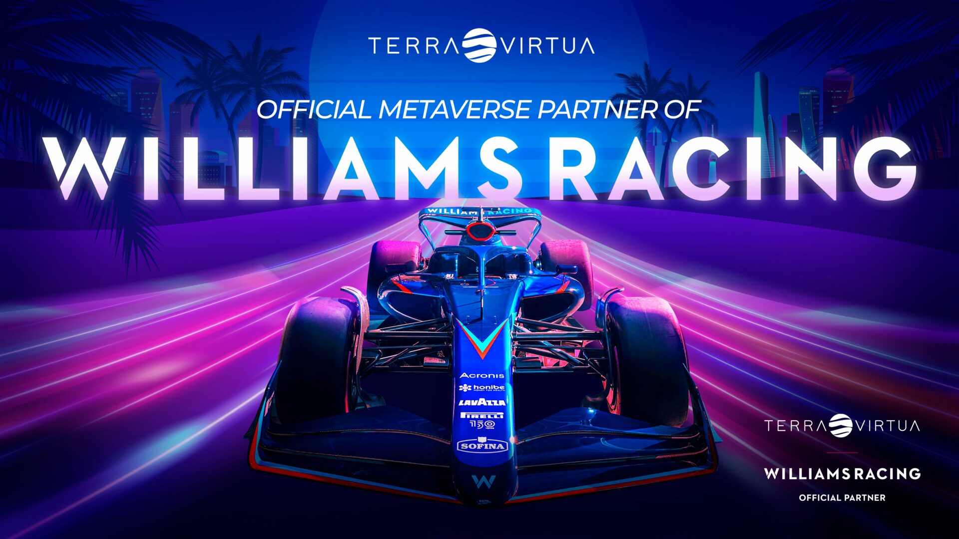 Terra Virtua Williams Racing F1 Formula One Partnership Miami Grand Prix Featured Image Official Metaverse Partner NFT Digital Collectibles Featured Image